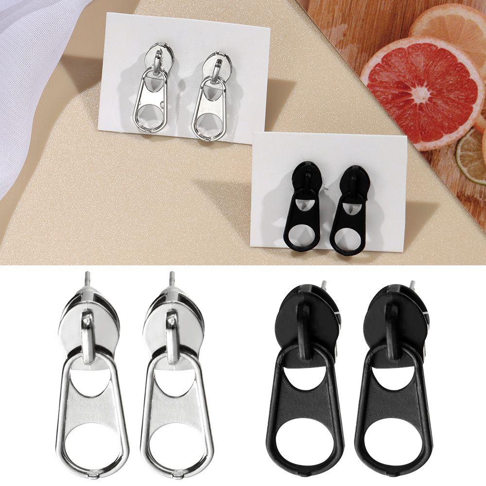 EUTUS Bông Tai Hình Khóa Kéo Đơn Giản Sáng Tạo Thời Trang