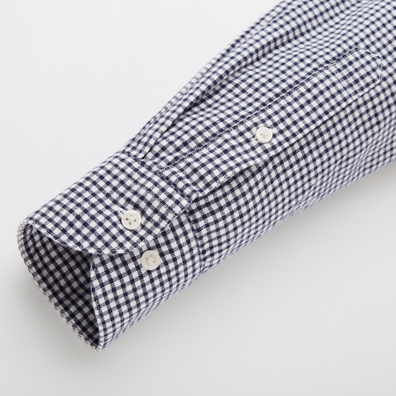 Áo sơ mi nam dài tay kẻ caro nhỏ dòng flannel của Uniqlo