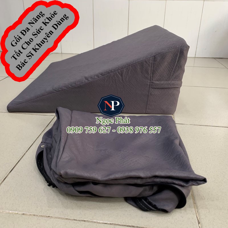 Gối Chống Suy Giãn Tĩnh Mạch Chi Dưới HARU 60x60x26cm - Giảm Đau Bắp Chân, Tê Bì, Chuột Rút Về Đêm, Viêm Loét Mạch Máu.