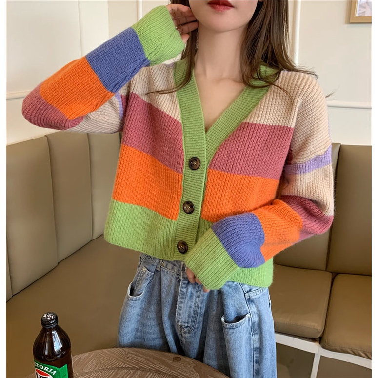 Áo Khoác cardigan Dệt Kim Tay Dài Cổ Chữ V Thời Trang Mùa Xuân Mới Cho Nữ