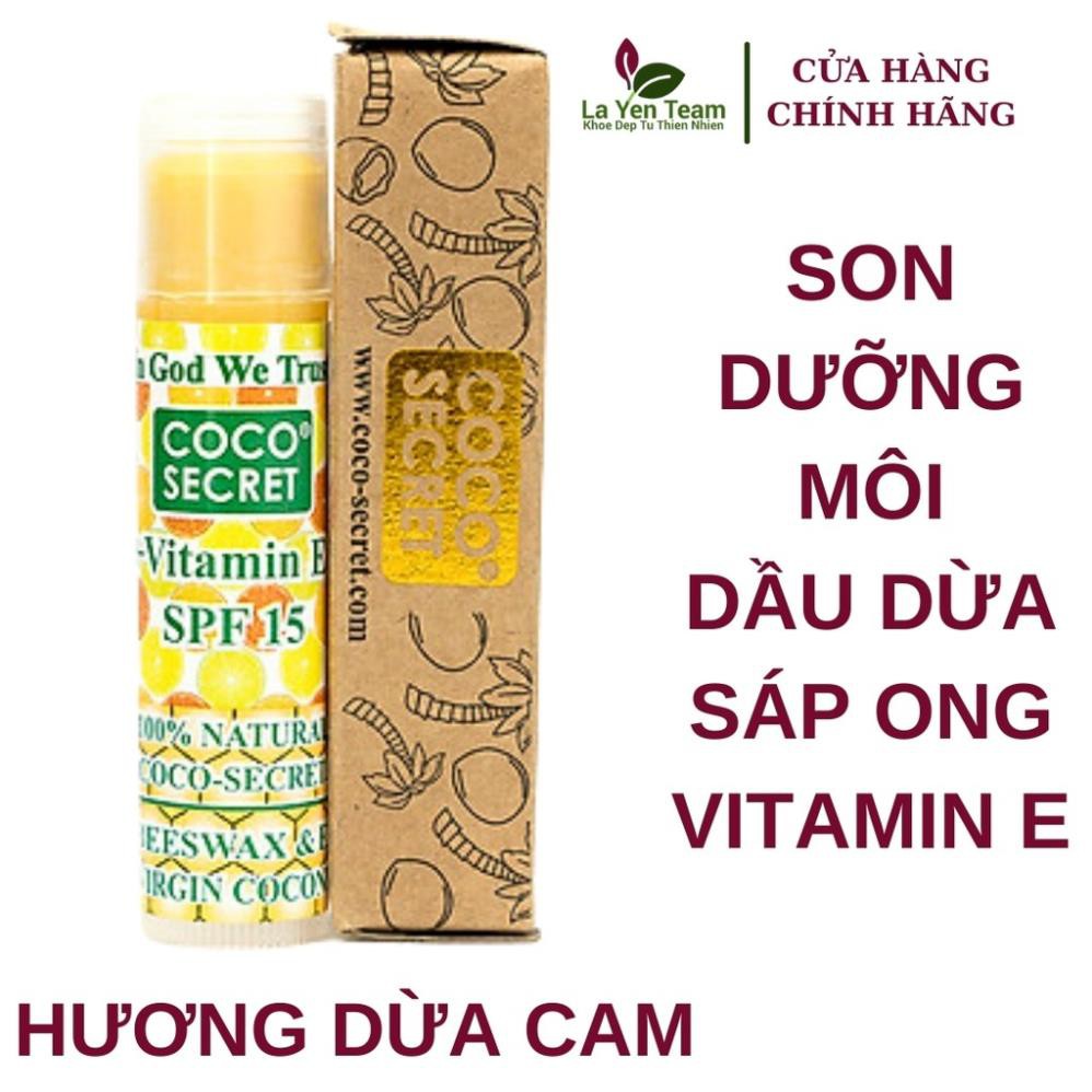 Son Dưỡng Môi Tinh Dầu Dừa Sáp Ong Vitamin E Coco Secret 5g Mềm Mượt Môi