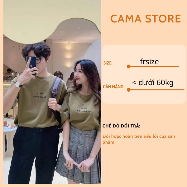 [Mã FAMARAL2 giảm 10K đơn 50K] Áo thun nam nữ unisex form rộng tay ngắn in hình cổ tròn Cama Store M276