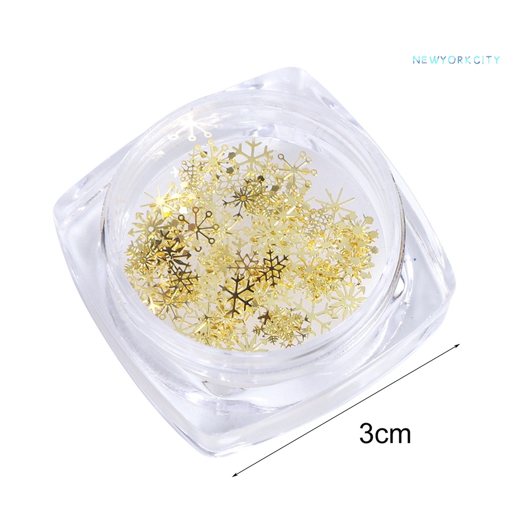 Set 90 Hạt Kim Sa Hình Bông Tuyết Nhiều Màu Sắc Trang Trí Móng Tay Nghệ Thuật DIY