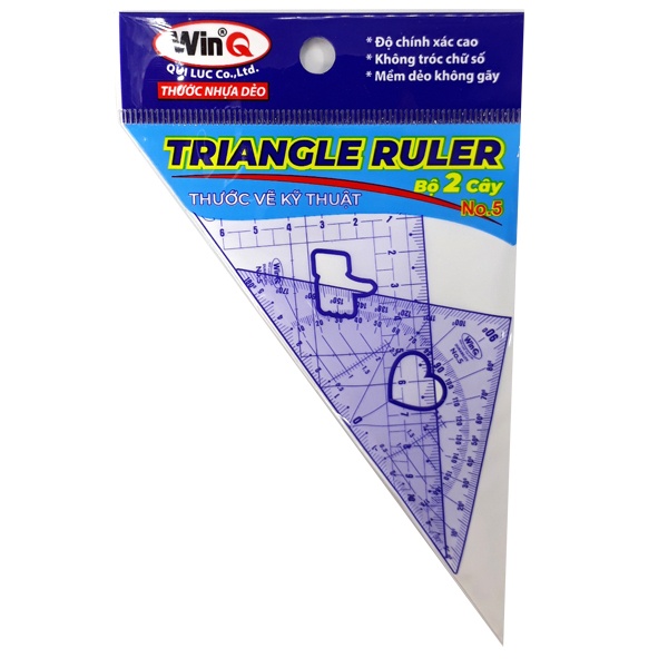 Thước Eke Đo Độ 2in1 WinQ Chính Hãng Bộ 2 Cây