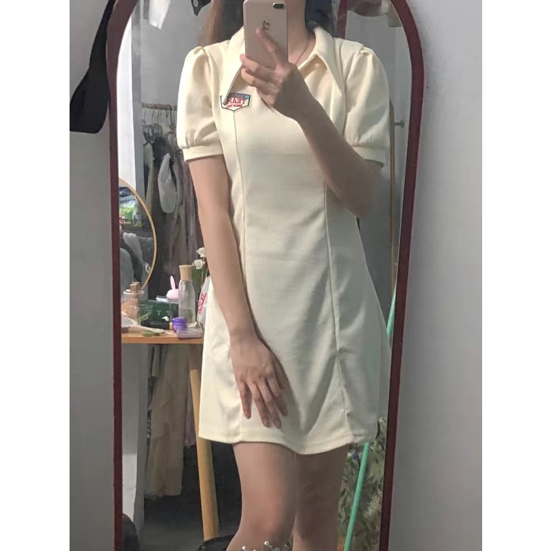 ♥️Đầm,Váy Polo Trắng Tay BồngSize S->XL