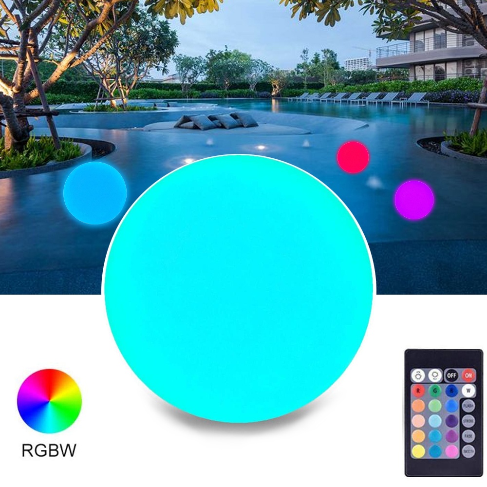 2 cái RGB LED Thổi phồng Ánh sáng mặt trời nổi Ánh sáng mặt trời được cung cấp năng lượng ngoài trời Thay đổi màu sắc dưới nước Bóng đèn Hồ bơi Trang trí nội thất từ ​​xa