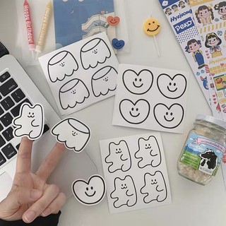 Sticker 4 Miếng Line Art Lớn Đáng Yêu Dán Sổ, Phụ Kiện Trang Trí Điện Thoại