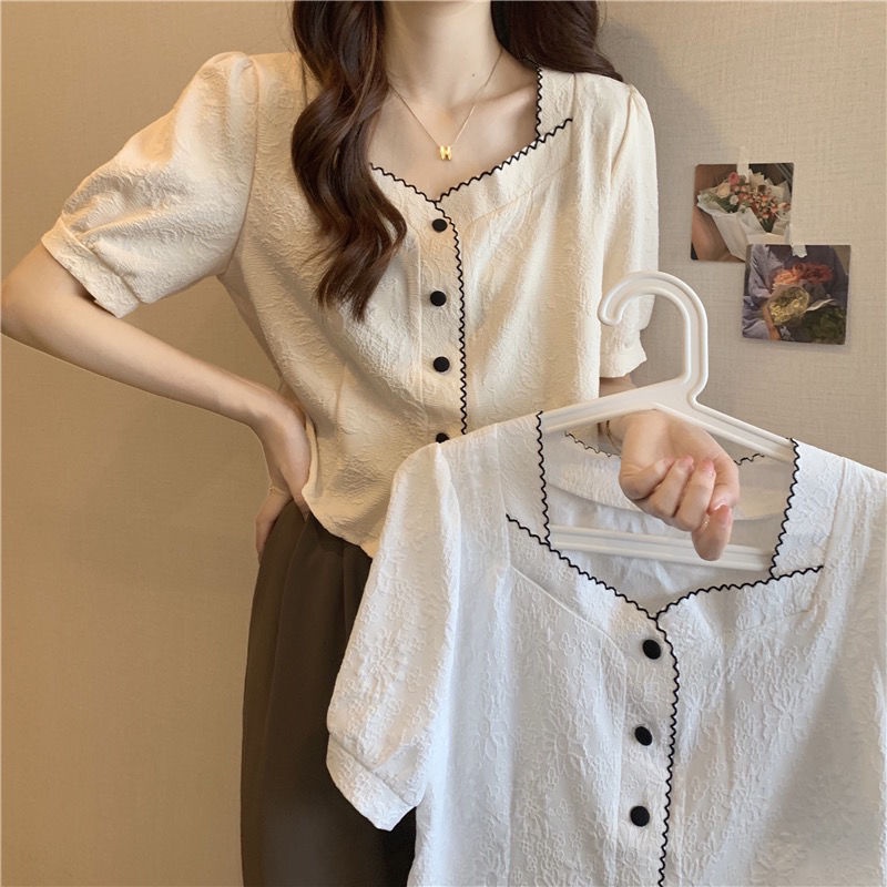 Áo Sơ Mi Voan In Họa Tiết Thời Trang Mùa Hè Pháp Dành Cho Nữ