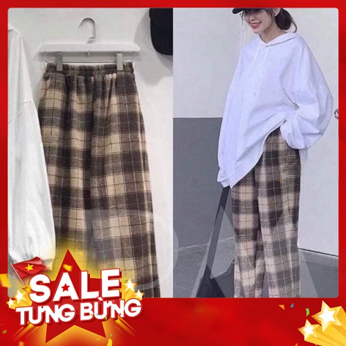 -Hàng nhập khẩu Quần nữ kẻ karo to mẫu mới 2 màu chất thô mềm hot VCT Liên hệ mua hàng 084.209.1989