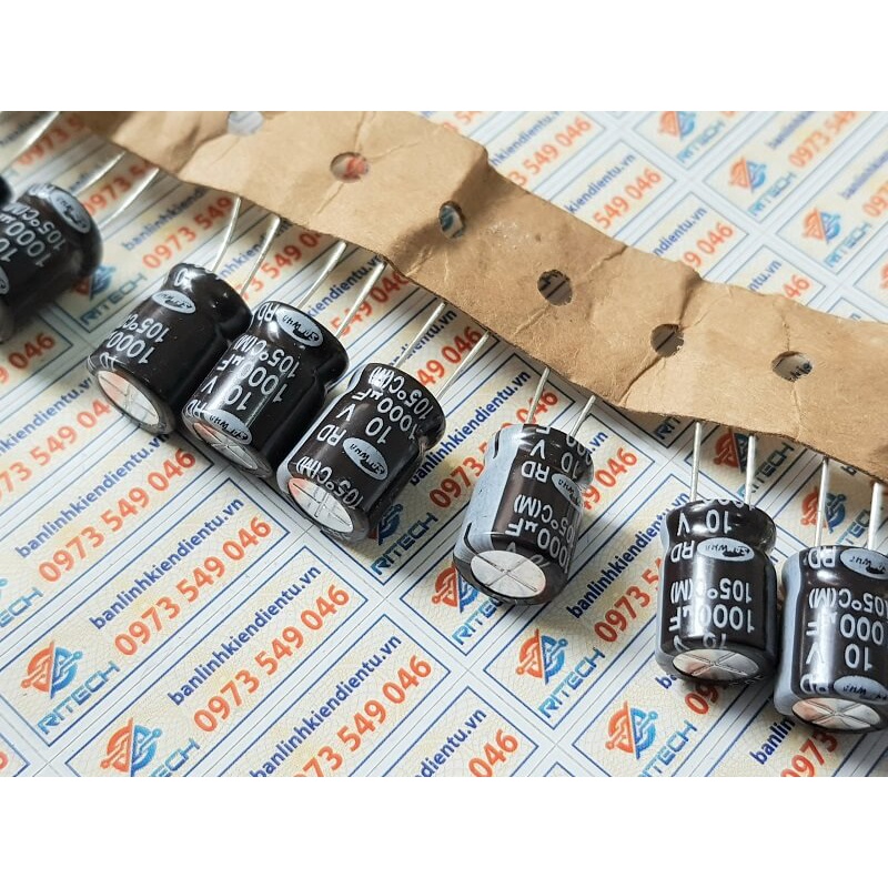 [ Combo 20 chiếc] Tụ hóa 1000uF 10V kích thước 10×13.5mm hàng chính hãng