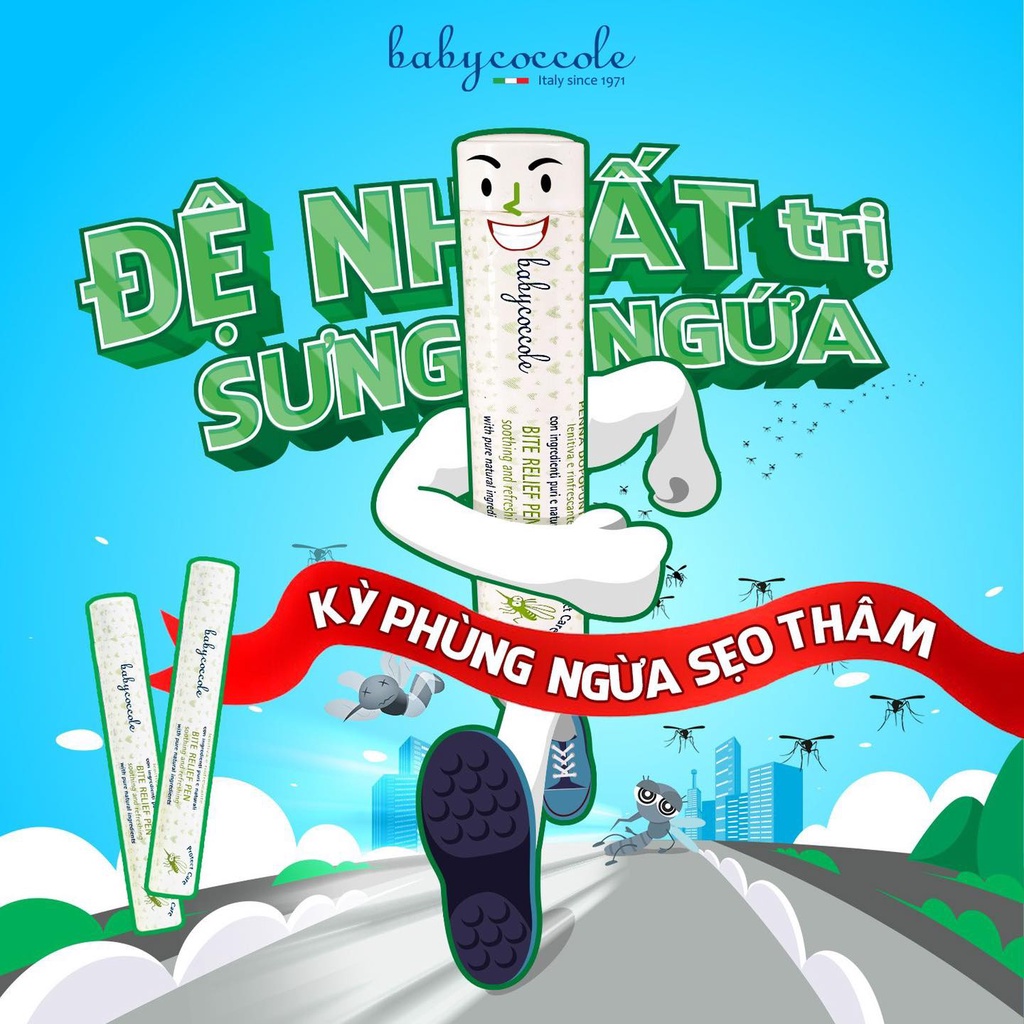 Bút chấm muỗi đốt cho bé Babycoccole Ý 0m+, bút chấm vết côn trùng cắn 10ml- Monnie Kids