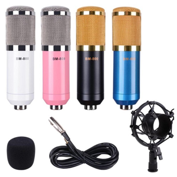 Bộ Micro BM-800(có in chữ BM-800) cho phòng studio + chống sốc hát karaoke online - thu âm chất lượng nhất