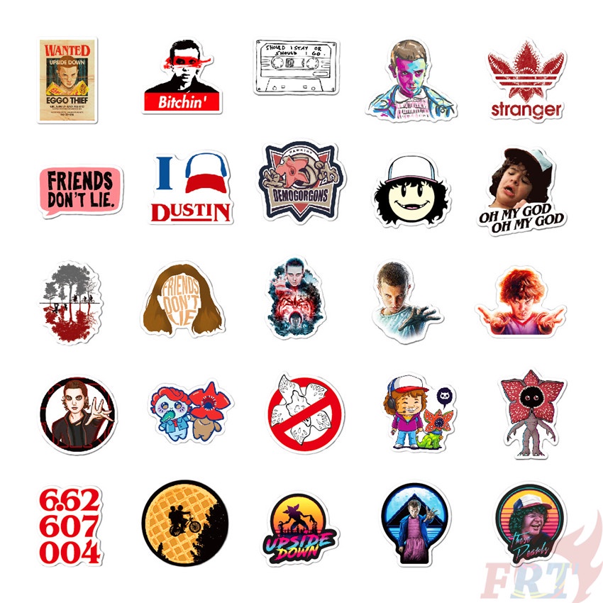 Set 50 nhãn dán trang trí chống thấm nước họa tiết Stranger Things Series 07 độc đáo
