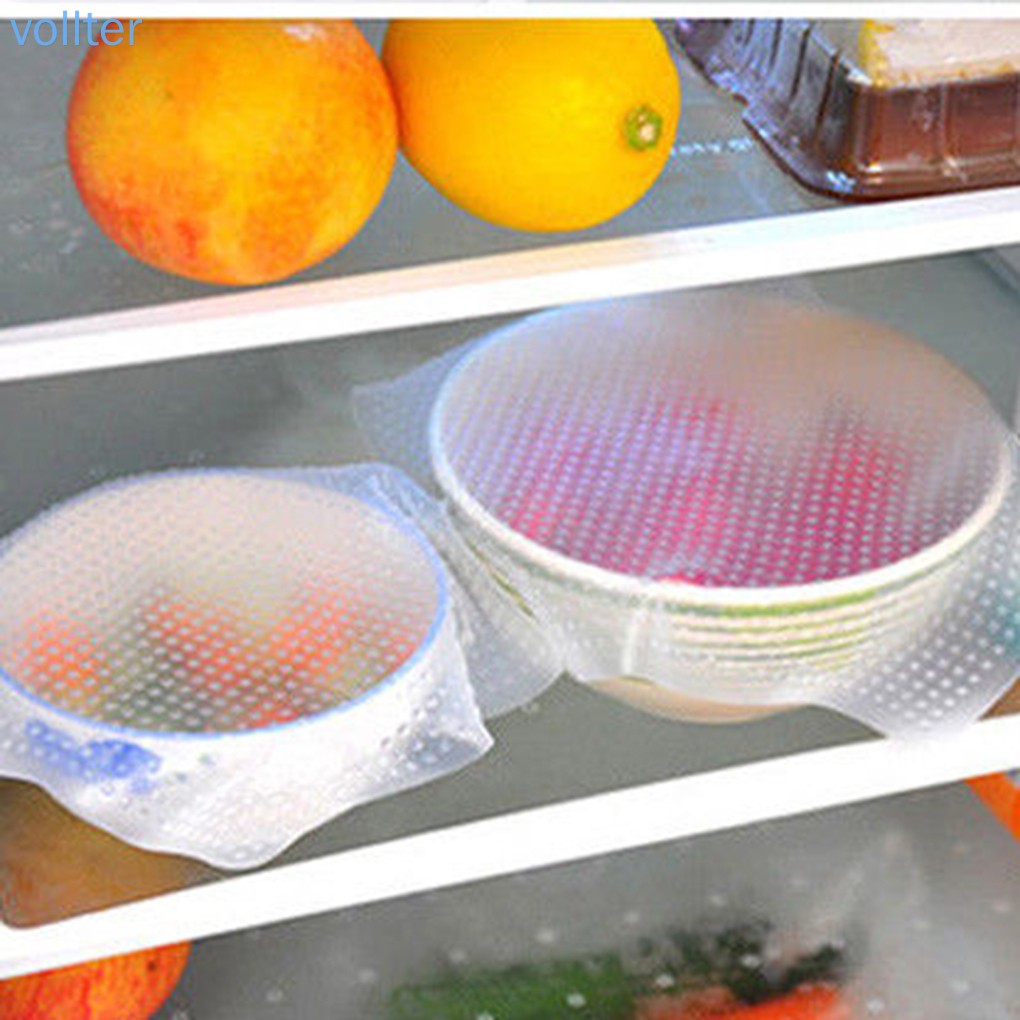 Set 1 / 4 Nắp Silicon Bảo Quản Thực Phẩm Tiện Lợi