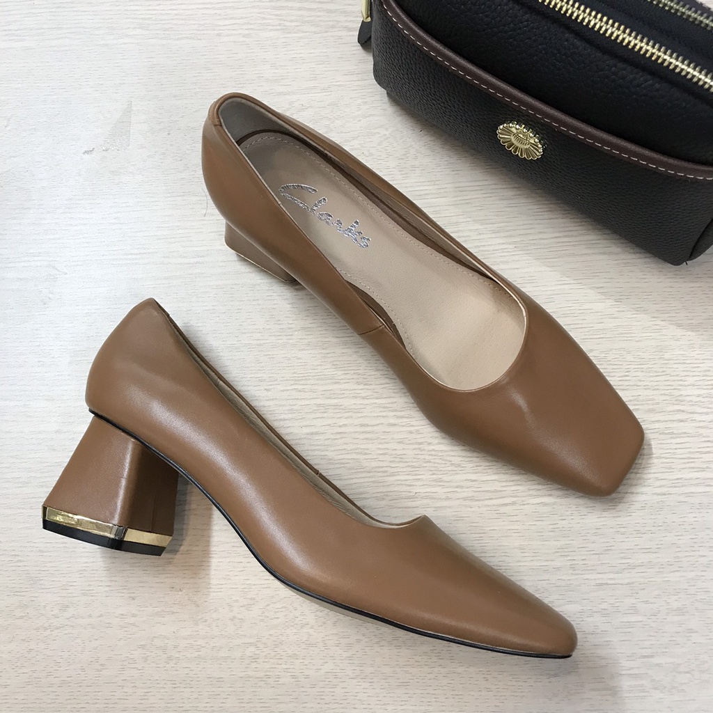 Giầy Cao Gót Nữ Da Thật Gót Trụ Cao 5cm VNXK