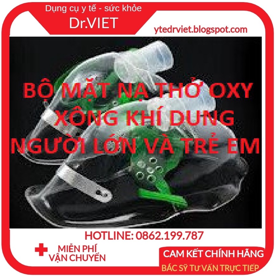 Mặt nạ thở oxy, dây thở oxy, Mask xông khí dung, mặt nạ xông khí dung, phụ kiện máy xông mũi họng, phụ kiện máy thở oxy
