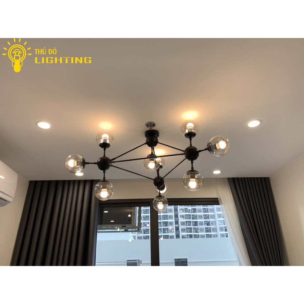 Đèn Chùm Trang Trí Phòng Khách Phòng Ngủ THỦ ĐÔ LIGHTING Phân Tử 15 Bóng Mang Phong Cách Hiện Đại Bảo Hành 12 Tháng