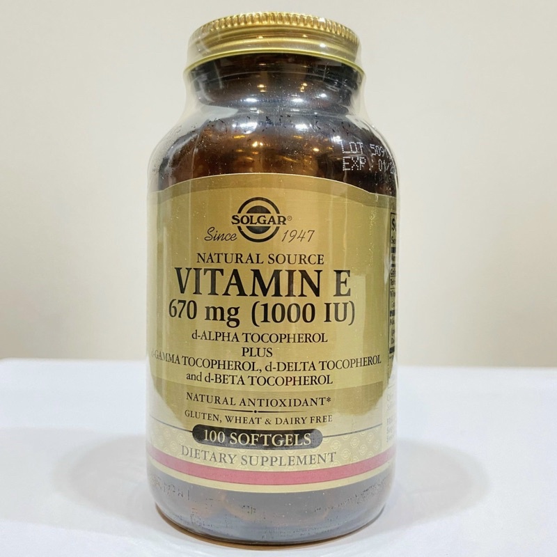 Vitamin E thiên nhiên SOLGAR 400 IU giảm nám ngừa nếp nhăn bổ trứng US