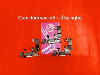 Cụm sạc iphone 5G / 5S (đuôi sạc + ổ tai nghe) mới 100%