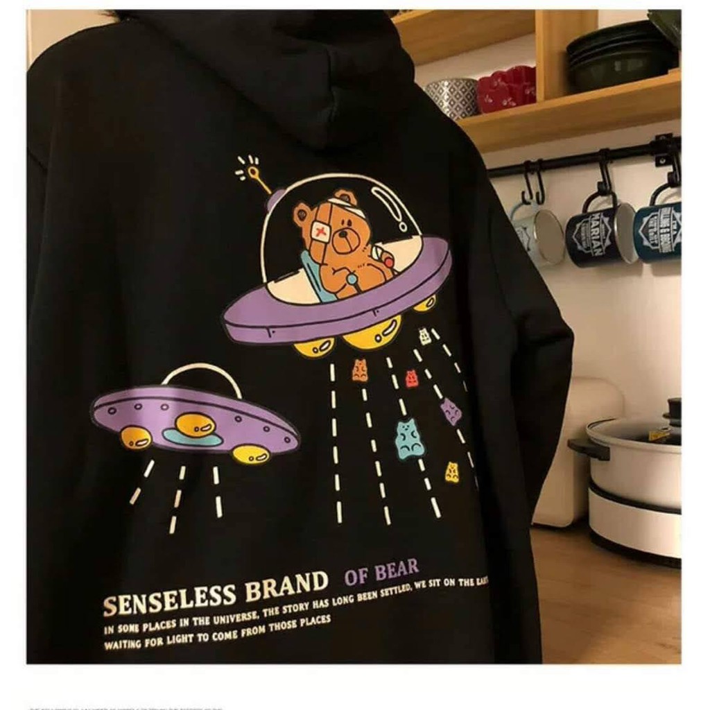 Áo khoác nam nữ nỉ ngoại hoodie phi hành gia gấu | BigBuy360 - bigbuy360.vn