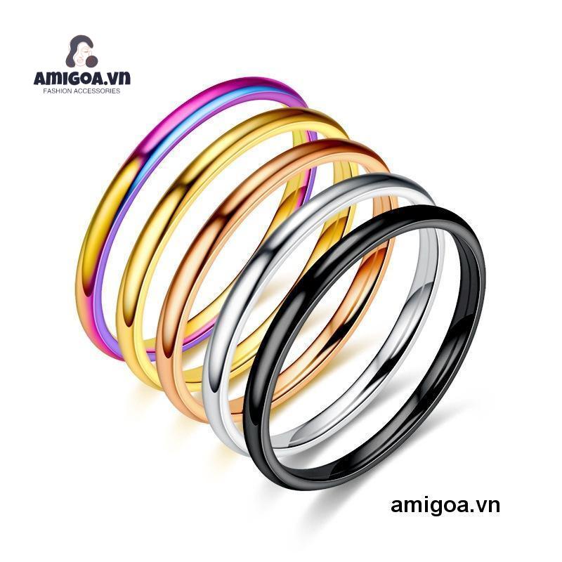 ✨✨Nhẫn Thép Titan Màu Vàng Hồng/Bạc Đính Đá Thời Trang Dành Cho Nữ