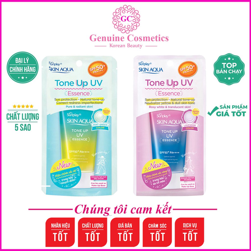 Kem chống nắng Sunplay Skin Aqua Tone Up UV Essence SPF50+ PA++++ 50g | WebRaoVat - webraovat.net.vn