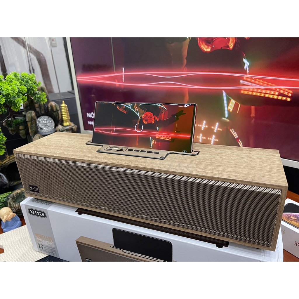 Loa Bluetooth Võ Gỗ XM-520 20W. Âm Thanh Cực Đỉnh Thiết Kế Sang Trọng Bass Siêu Trầm Siêu Ấm BH 6 Tháng