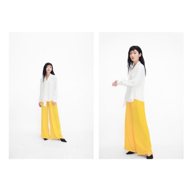 Pass Thanh lý Quần Nancy Xéo xọ lụa vàng size S