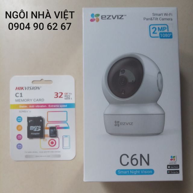 CAMERA WIFI EZVIZ C6N 1080P (2.0MP), XOAY, ĐÀM THOẠI 2 CHIỀU, hàng chính hãng