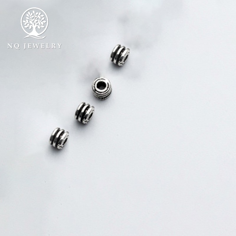 Combo 5 charm bạc chặn hạt họa tiết lo xo 3*3*4mm - NQ Jewelry