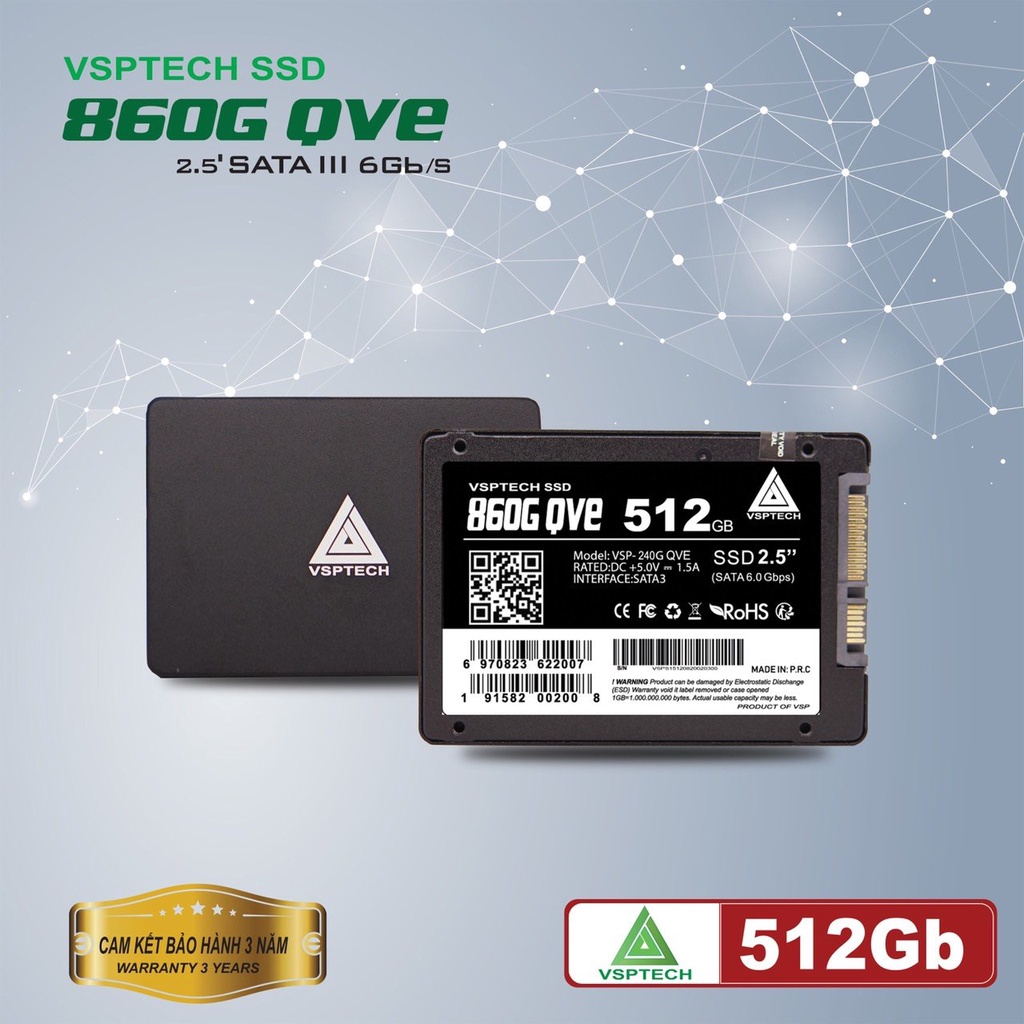 Ổ CỨNG SSD 120G 128G 240G 256G 512G VSPTECH 860G QVE (Vỏ nhôm - 500/450MBs) Chính hãng. VI TÍNH QUỐC DUY