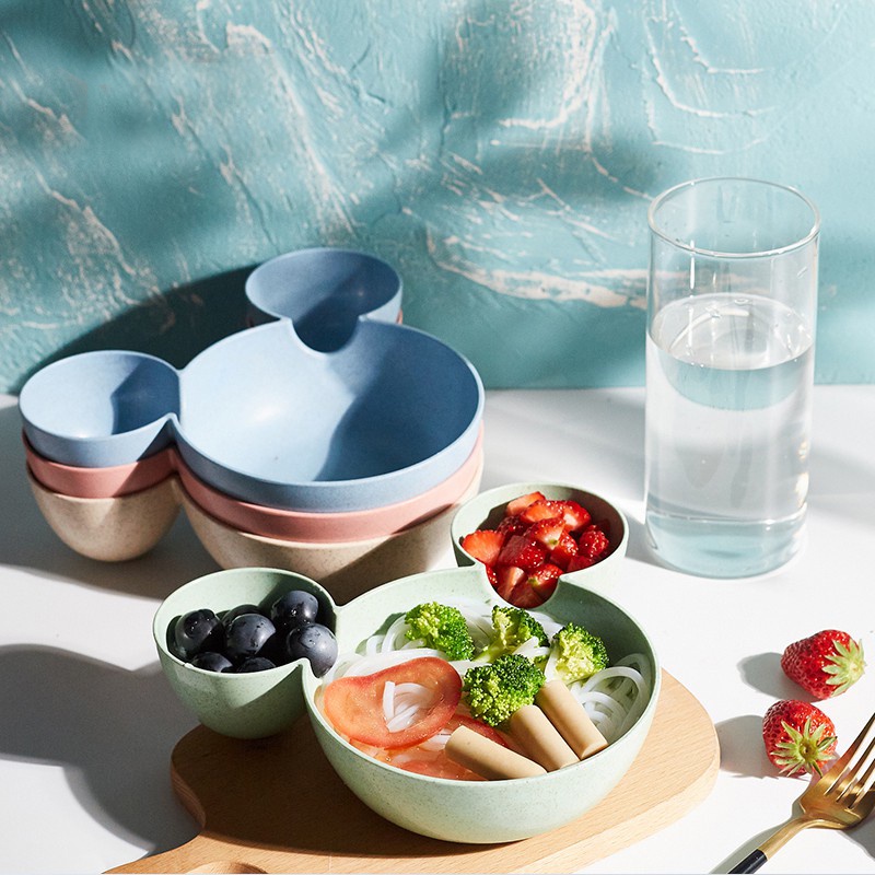 Bộ Tô Muỗng Nĩa Đũa Hình Chuột Mickey Dễ Thương Cho Bé