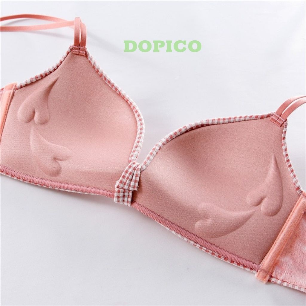 Áo ngực không gọng su nữ nâng ngực đệm vừa caro dây sau mặc được nhiều kiểu DOPICO  A113