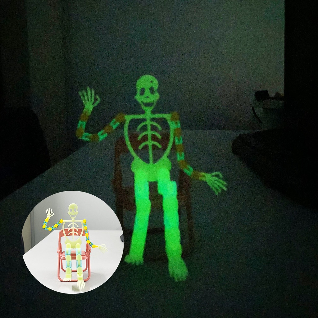 Bộ Xương Dạ Quang Gắn Điện Thoại Trang Trí Halloween