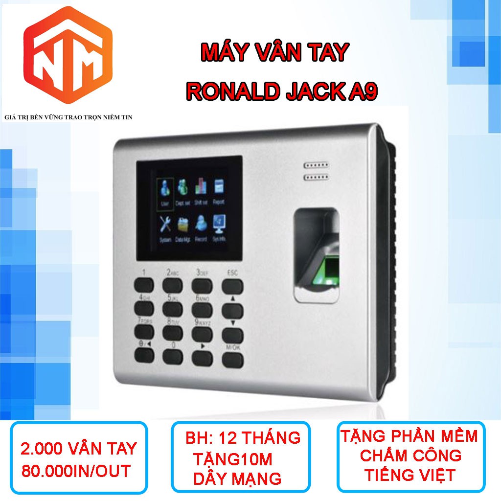 Máy chấm công Ronald Jack A9 - Máy Chấm Công Vân Tay - Nhật Minh