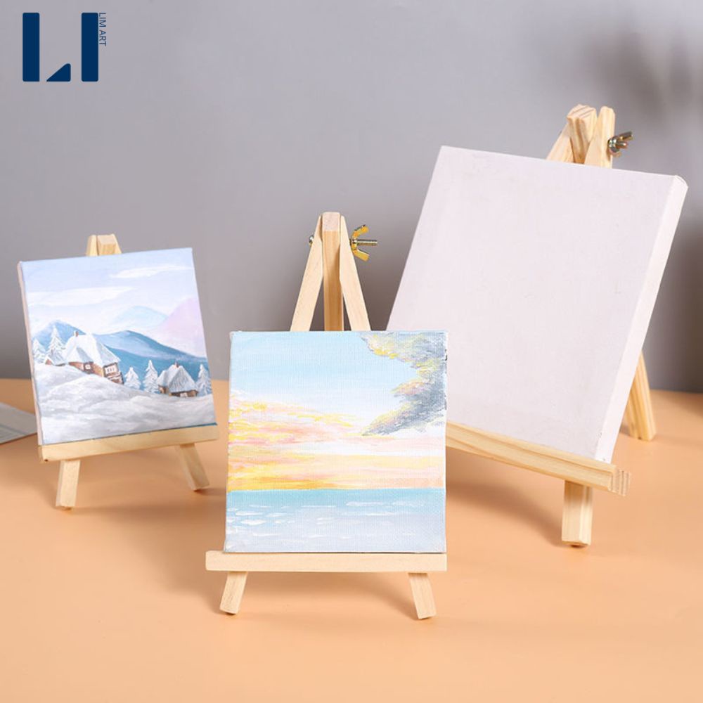 Giá vẽ tranh mini gỗ thông để bàn. Kệ vẽ tranh, tô tranh số hóa, đựng điện thoại, ipad LIM Art