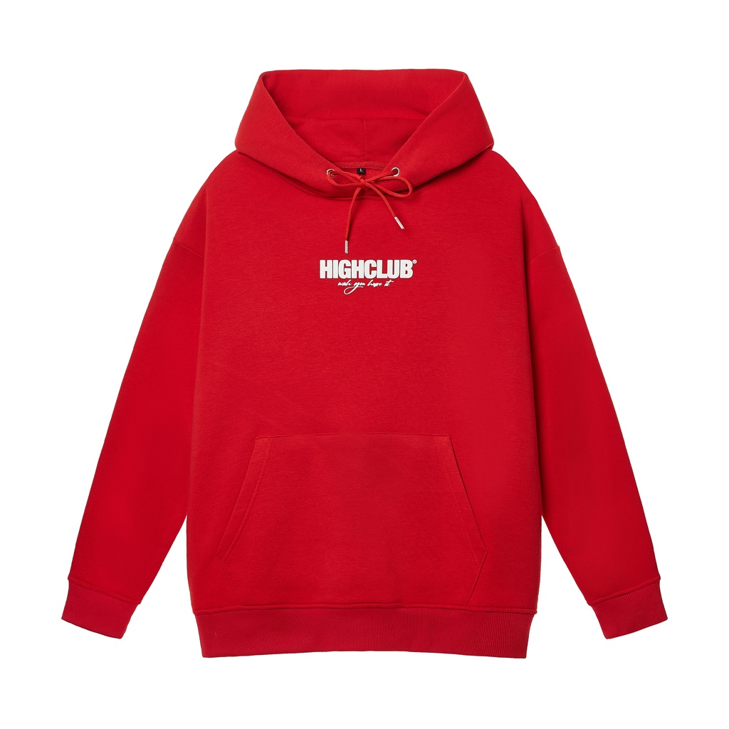 Áo Hoodie BASIC Mũ Trùm Đỏ Nỉ Cotton - HIGHCLUB Brand Chính Hãng