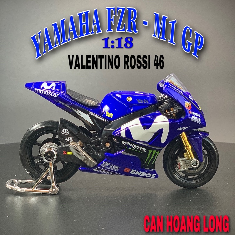 XE MÔ HÌNH - MOTO YAMAHA YZR- M1 GP VALENTINO ROSSI 46 - MAISTO tỷ lệ 1:18 CHLstore Mô Hình Xe Đua