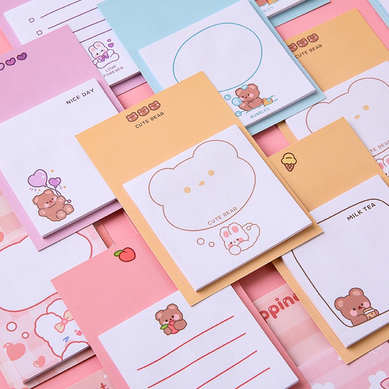 Set 30 giấy ghi chú mini hình gấu/thỏ dễ thương