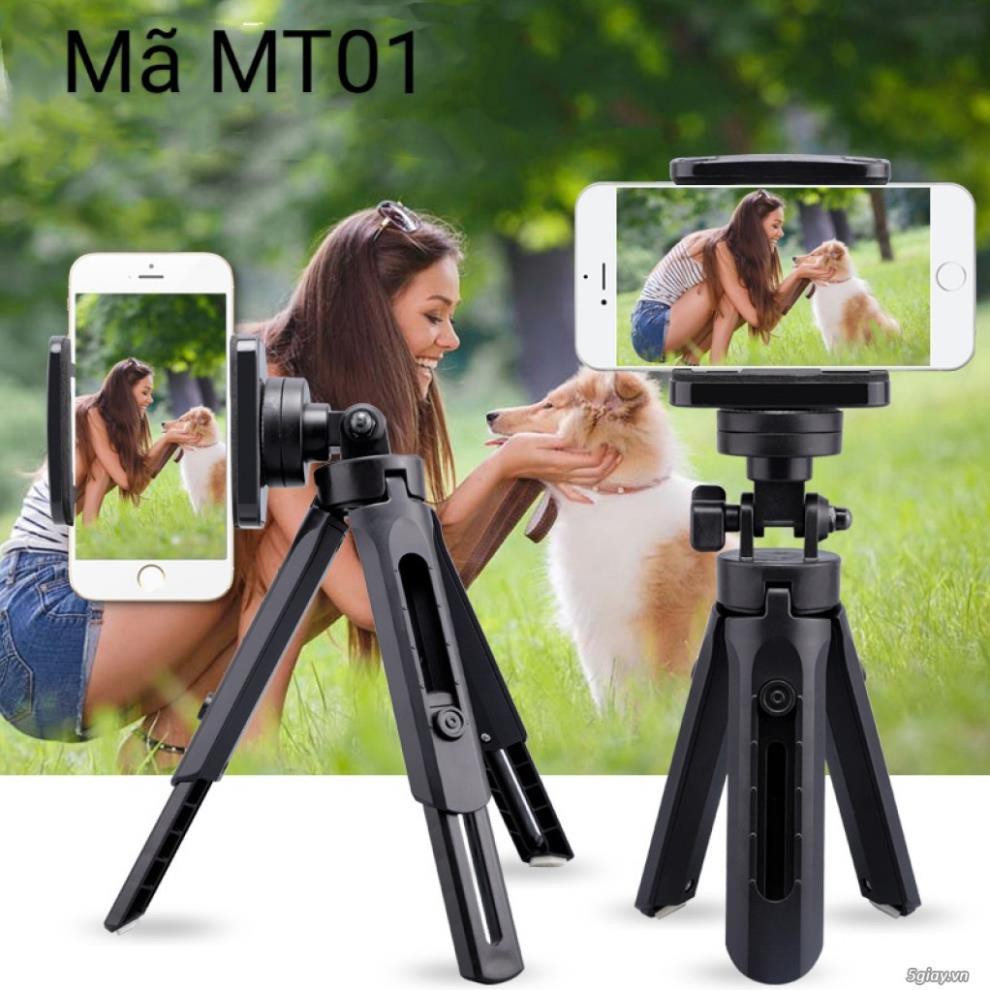 Chân Kẹp Điện Thoại Tripod Mini 3 chân (Kèm Đầu kẹp) kẹp 3 điện thoại livestream