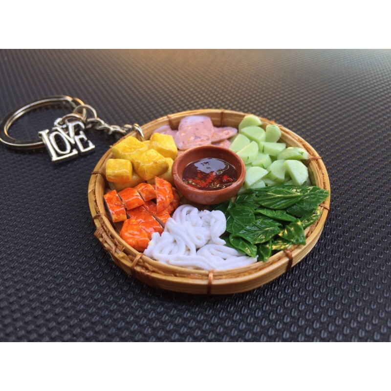 Móc khoá mô hình bún đậu mắm tôm