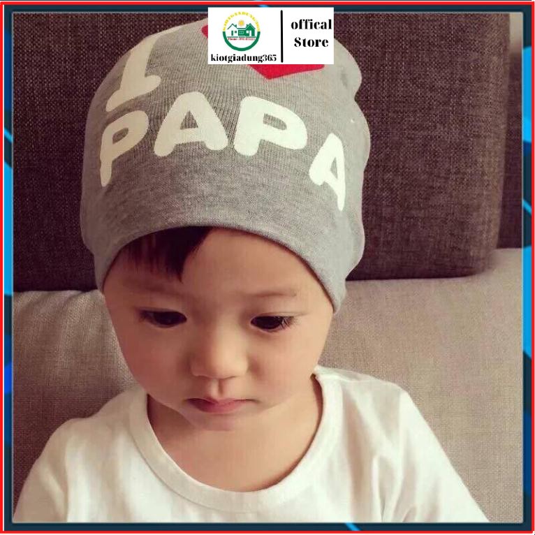 [kiotgiadung365] Mũ cotton I LOVE PAPA, I LOVE MAMA