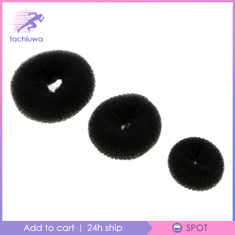 [TACHIUWA]3 Size Hair Donut Hair Bun Makers Rings Mesh Chignon Ballet Bun Hairdonut beige