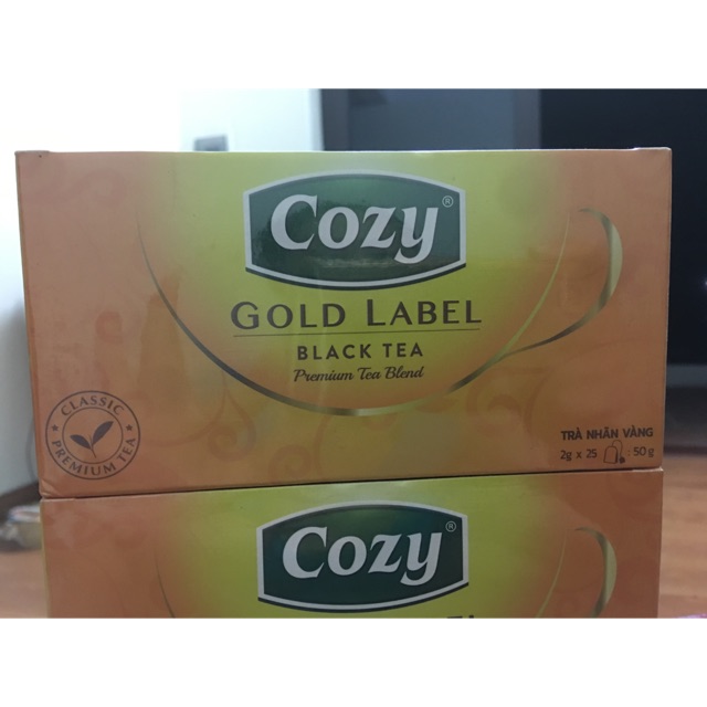 TRÀ TÚI LỌC COZY NHÃN VÀNG GOLD LABEL 50g 25 tepx2g