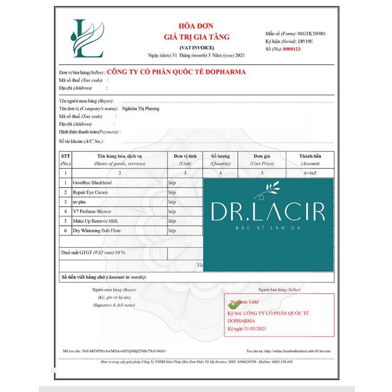 Sữa Tẩy Trang Dịu Nhẹ Làm Sạch Thu Nhỏ Lỗ Chân Lông - Makeup Remove Milk - Dr Lacir | BigBuy360 - bigbuy360.vn