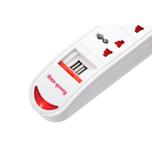 Ổ CẮM CÓ USB 5M DÂY ĐIỆN QUANG ĐQ ESK 5W DBW103USB ĐA NĂNG