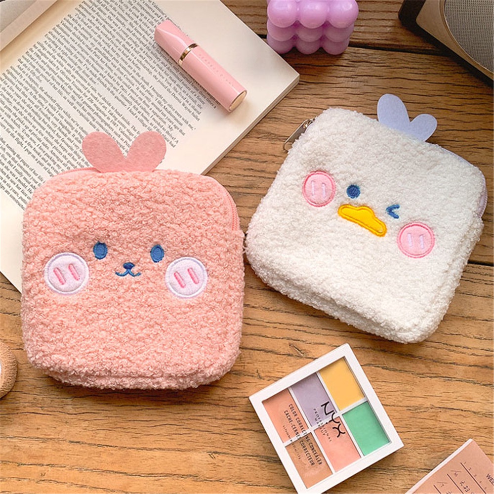Túi Đựng Băng Vệ Sinh/ Son Môi Mini Họa Tiết Hoạt Hình Dễ Thương Tiện Dụng Cho Nữ