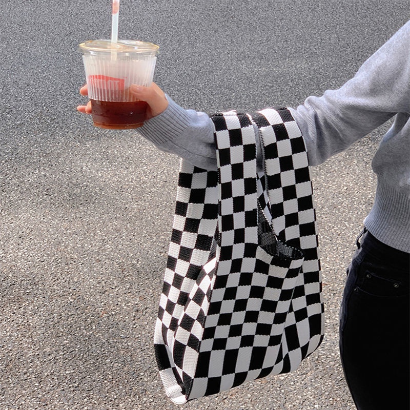 ENVIROSAX Túi Xách Nữ Cỡ Lớn Họa Tiết Caro Thời Trang