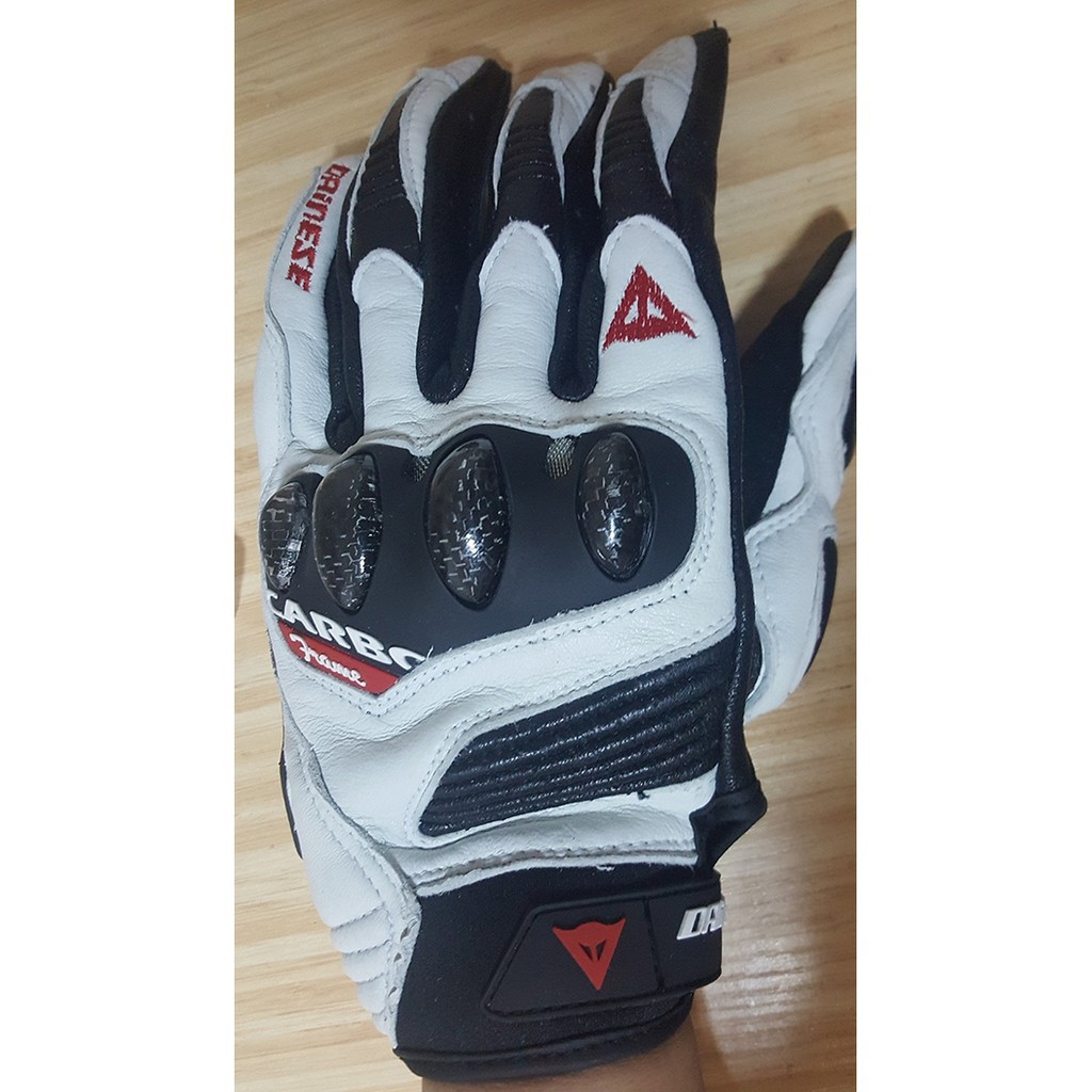 Găng Tay Chạy Xe Đạp Thiết Kế Hình Dainese Màu Trắng Đen 2018