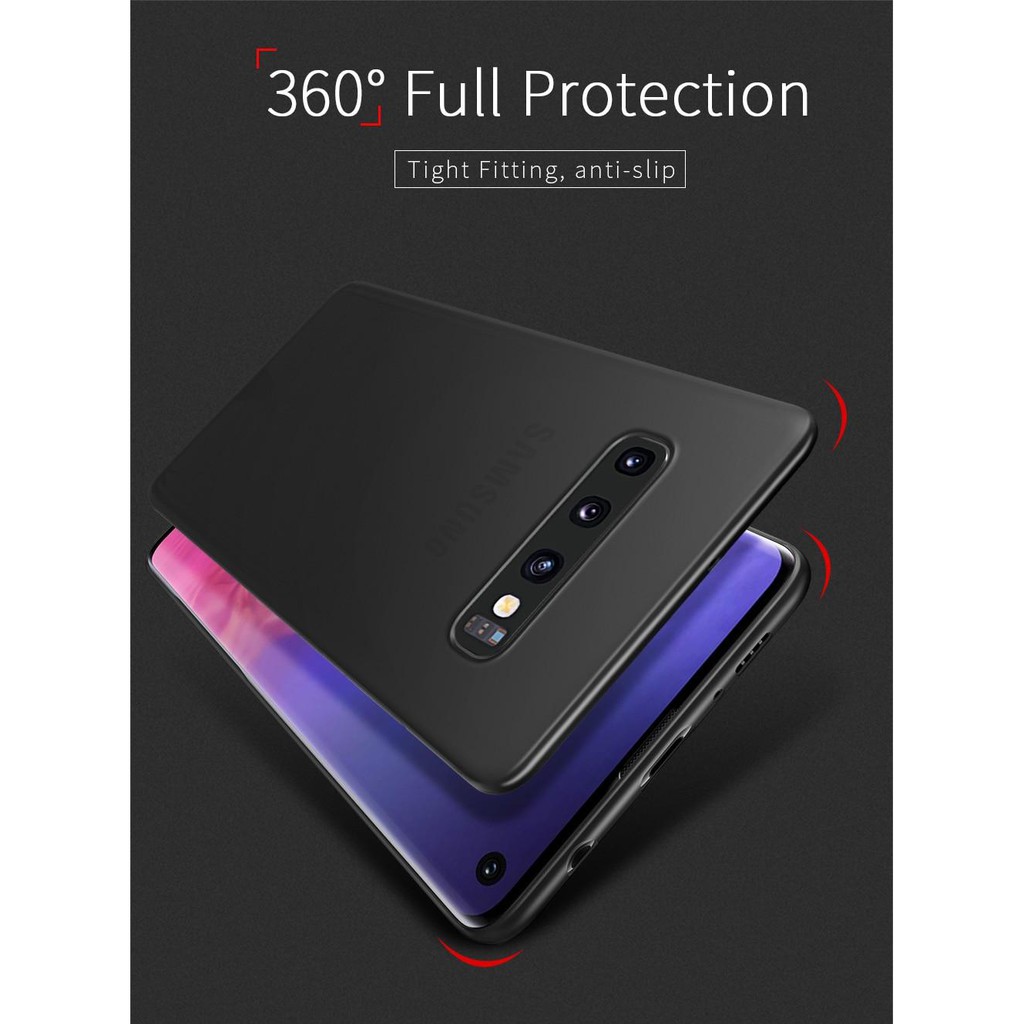 Ốp lưng siêu mỏng cho Samsung Galaxy S10 Plus, Galaxy S10 (ốp không bị ố vàng khi sử dụng)